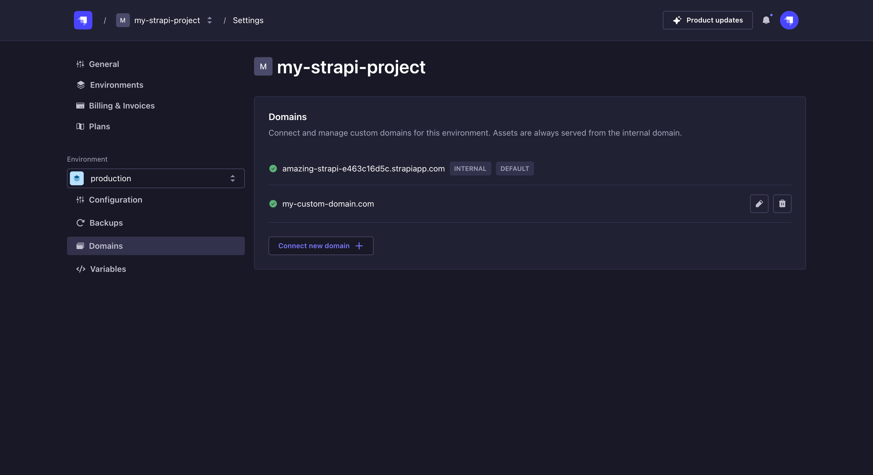 Project domains